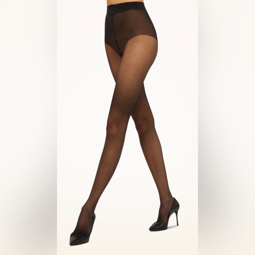 Wolford NWT Pure 10 Sheer Tights - Black size L